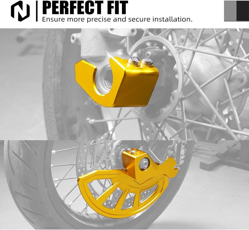 NICECNC Gold Front Brake Disc Guard Protector Cover Compatible with Suzuki DRZ400SM 2005 2006 2007 2008 2009 2010-2020 2021 2022 2023 2024 See Fitment CNC Machined - Image 2